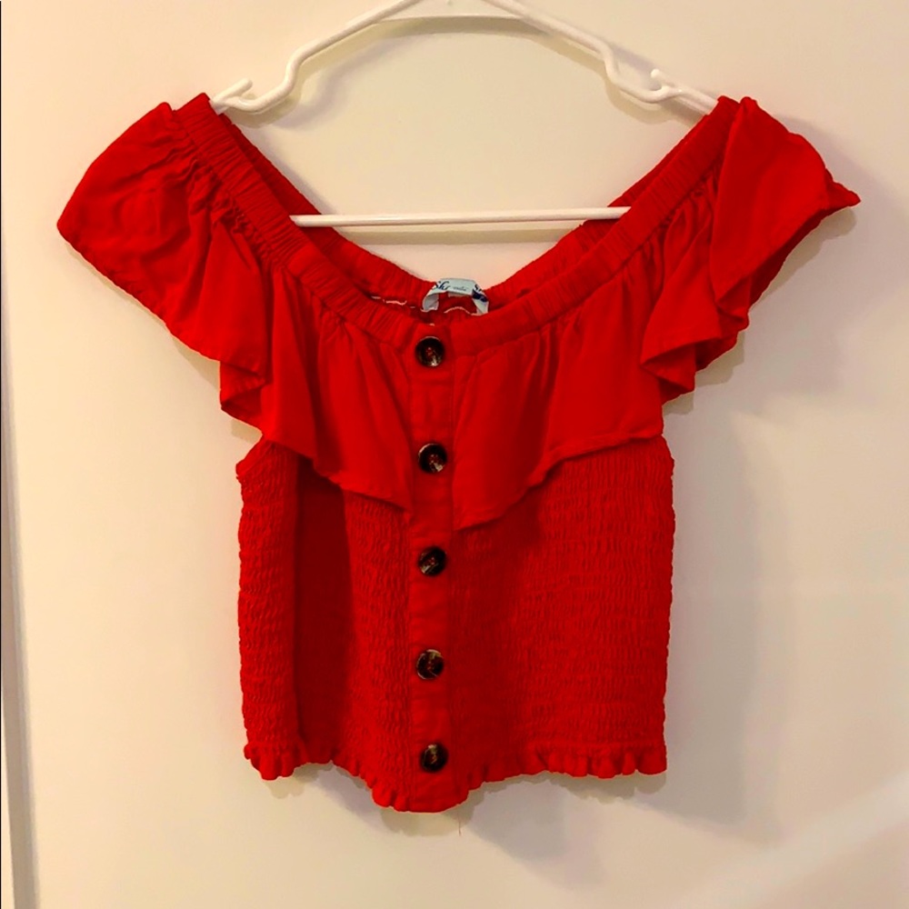 Off the shoulder crop top